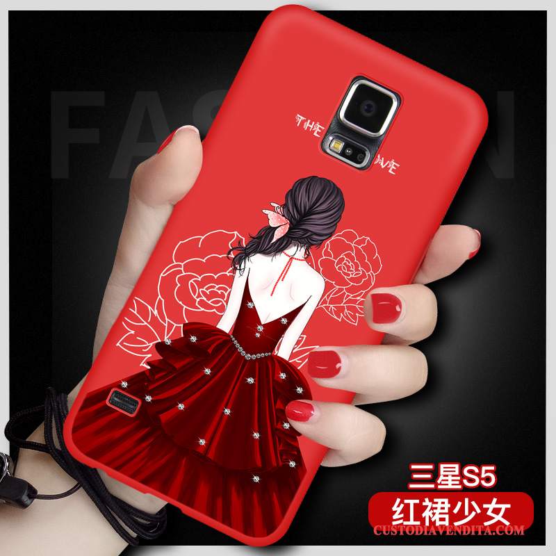 Custodia Samsung Galaxy S5 Silicone Rosso Sottile, Cover Samsung Galaxy S5 Protezione Grandetelefono