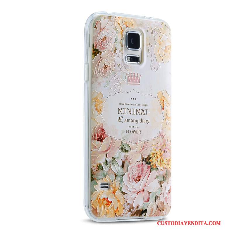 Custodia Samsung Galaxy S5 Silicone Telefono Tendenza, Cover Samsung Galaxy S5 Morbido Rosa