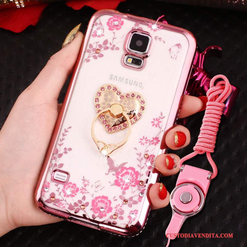 Custodia Samsung Galaxy S5 Strass Blutelefono, Cover Samsung Galaxy S5 Protezione Ornamenti Appesi Anti-caduta