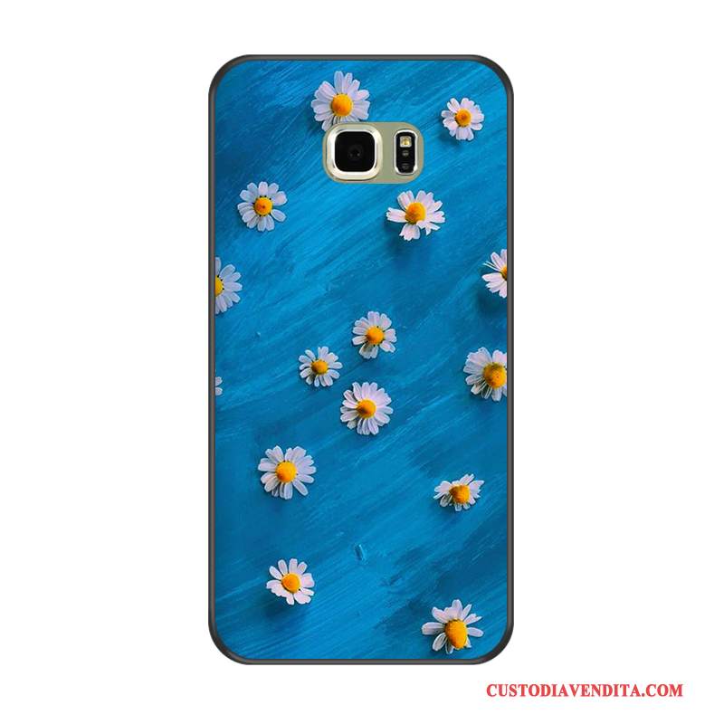 Custodia Samsung Galaxy S6 Edge + Cartone Animato Morbidotelefono, Cover Samsung Galaxy S6 Edge + Protezione Cachi Nero