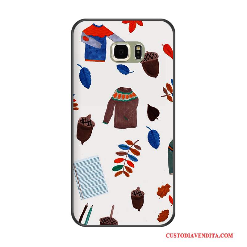 Custodia Samsung Galaxy S6 Edge + Cartone Animato Morbidotelefono, Cover Samsung Galaxy S6 Edge + Protezione Cachi Nero