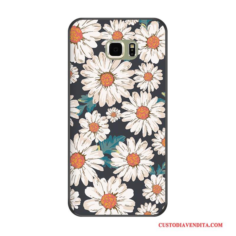 Custodia Samsung Galaxy S6 Edge + Cartone Animato Morbidotelefono, Cover Samsung Galaxy S6 Edge + Protezione Cachi Nero