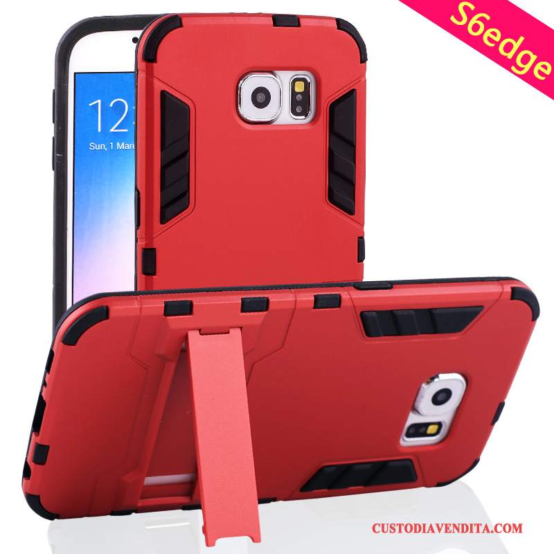 Custodia Samsung Galaxy S6 Edge Creativo Oro Supporto, Cover Samsung Galaxy S6 Edge Telefono Anti-caduta