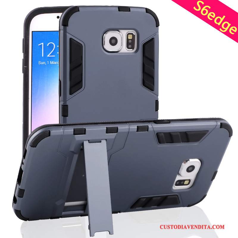 Custodia Samsung Galaxy S6 Edge Creativo Oro Supporto, Cover Samsung Galaxy S6 Edge Telefono Anti-caduta