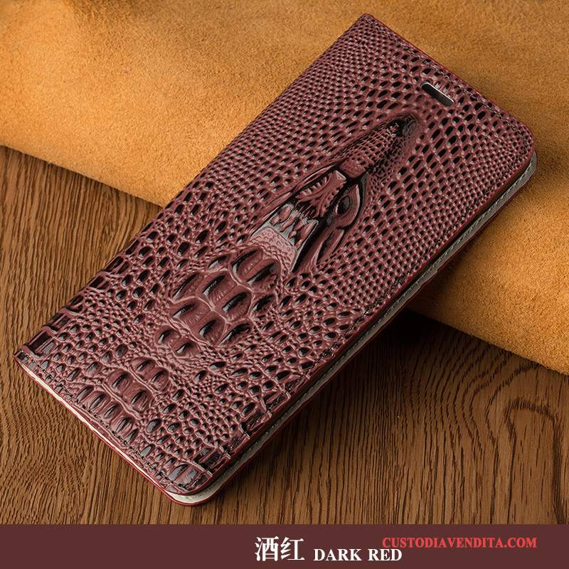 Custodia Samsung Galaxy S6 Edge + Pelle Lusso High End, Cover Samsung Galaxy S6 Edge + Folio Rosso Di Personalità