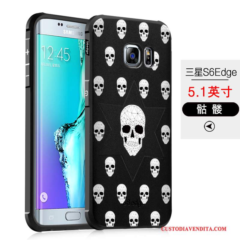 Custodia Samsung Galaxy S6 Edge Silicone Telefono Anti-caduta, Cover Samsung Galaxy S6 Edge Protezione Morbido Nero