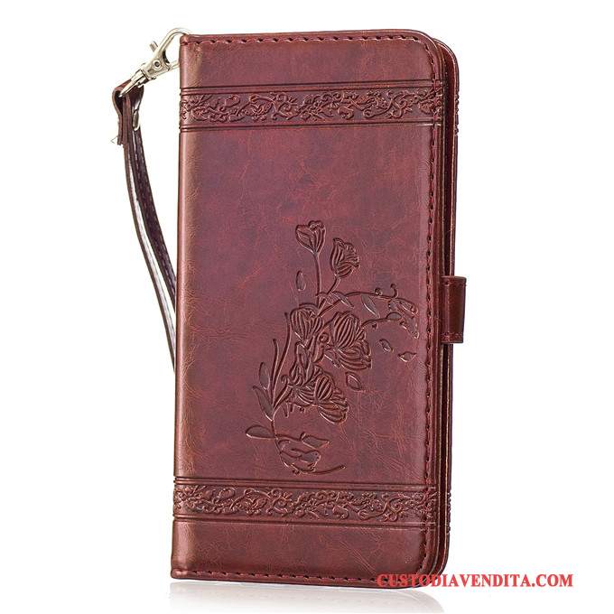 Custodia Samsung Galaxy S6 Folio Telefono Rosso, Cover Samsung Galaxy S6 Pelle Tutto Incluso
