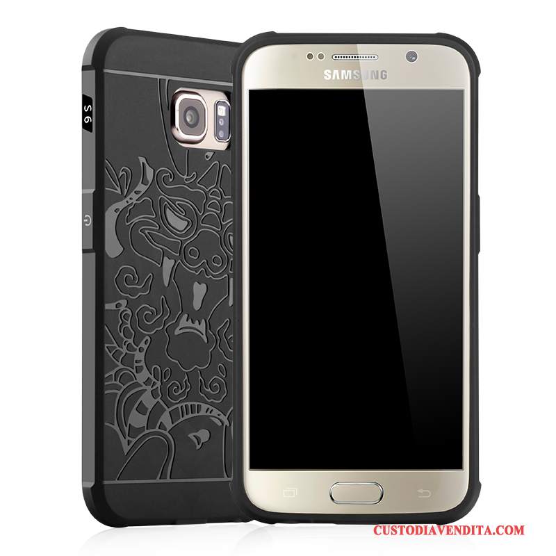 Custodia Samsung Galaxy S6 Goffratura Anti-caduta Macchiati, Cover Samsung Galaxy S6 Protezione Grigio Leggere