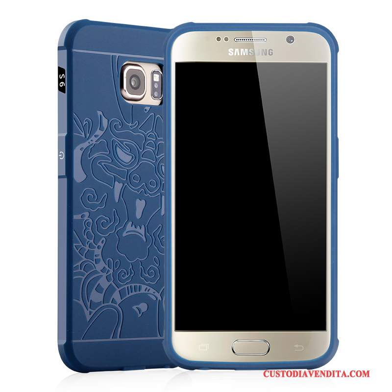 Custodia Samsung Galaxy S6 Goffratura Anti-caduta Macchiati, Cover Samsung Galaxy S6 Protezione Grigio Leggere