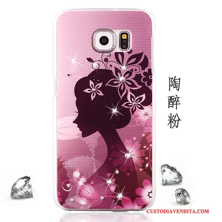 Custodia Samsung Galaxy S6 Strass Anti-cadutatelefono, Cover Samsung Galaxy S6 Colore Tendenza Porpora
