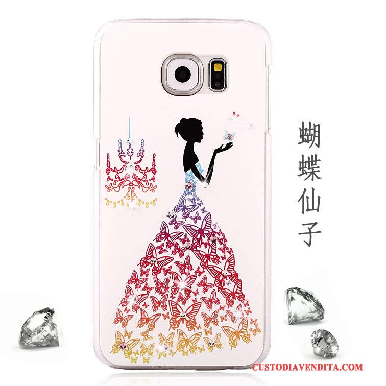 Custodia Samsung Galaxy S6 Strass Anti-cadutatelefono, Cover Samsung Galaxy S6 Colore Tendenza Porpora