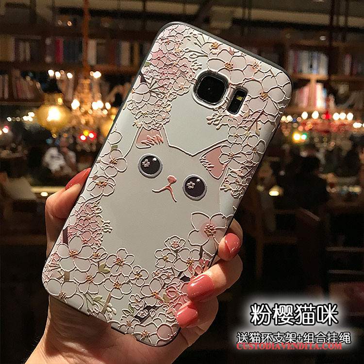 Custodia Samsung Galaxy S7 Edge Colore Morbido Macchiati, Cover Samsung Galaxy S7 Edge Goffratura Supporto Nero