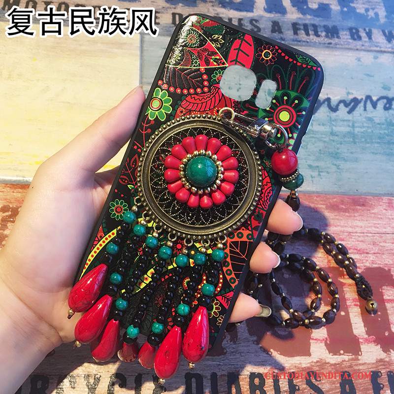 Custodia Samsung Galaxy S7 Edge Colore Nuovo Morbido, Cover Samsung Galaxy S7 Edge Creativo Vento Etnico