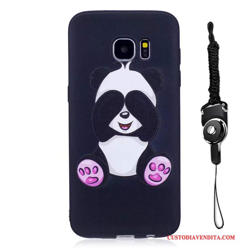 Custodia Samsung Galaxy S7 Edge Colore Rosa Morbido, Cover Samsung Galaxy S7 Edge Goffratura Macchiatitelefono