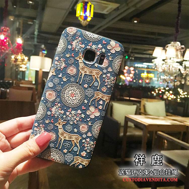 Custodia Samsung Galaxy S7 Edge Colore Tutto Incluso Supporto, Cover Samsung Galaxy S7 Edge Protezione Ornamenti Appesi Ring