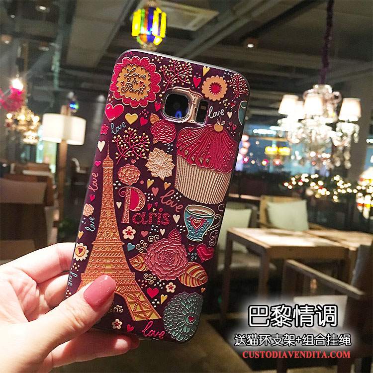 Custodia Samsung Galaxy S7 Edge Colore Tutto Incluso Supporto, Cover Samsung Galaxy S7 Edge Protezione Ornamenti Appesi Ring
