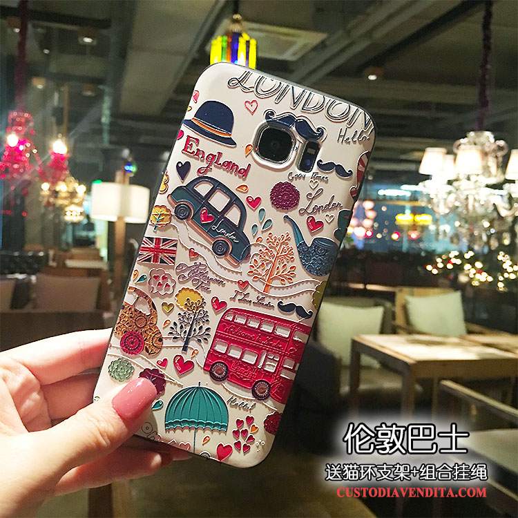 Custodia Samsung Galaxy S7 Edge Colore Tutto Incluso Supporto, Cover Samsung Galaxy S7 Edge Protezione Ornamenti Appesi Ring