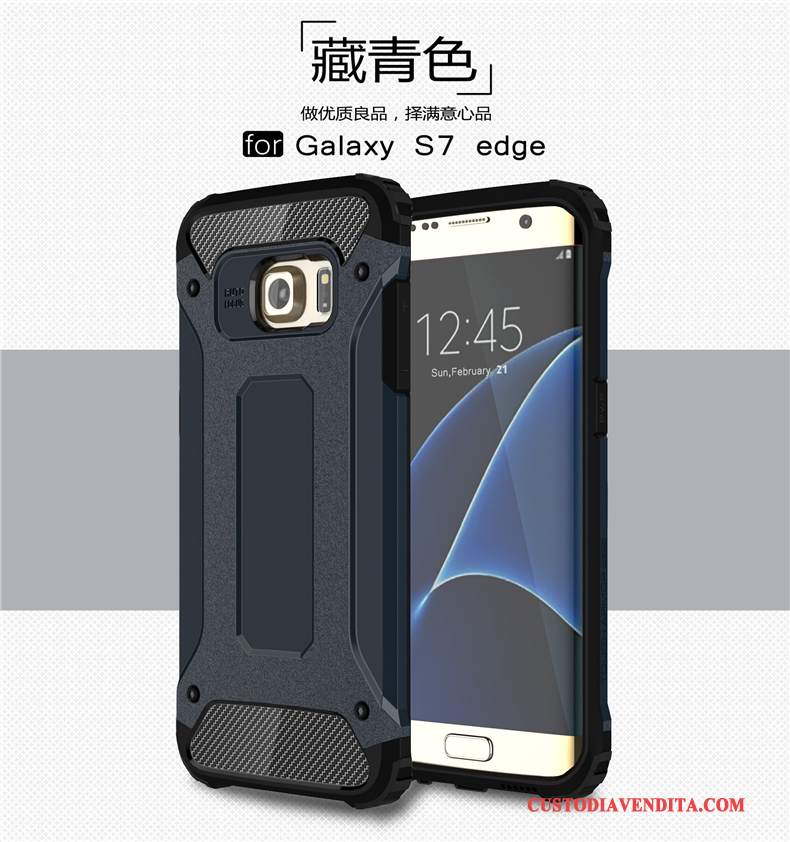 Custodia Samsung Galaxy S7 Edge Giallo Anti-caduta, Cover Samsung Galaxy S7 Edge Telefono Coperchio Posteriore