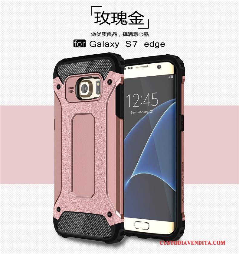Custodia Samsung Galaxy S7 Edge Giallo Anti-caduta, Cover Samsung Galaxy S7 Edge Telefono Coperchio Posteriore