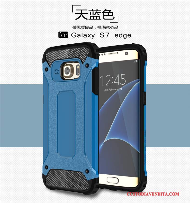 Custodia Samsung Galaxy S7 Edge Giallo Anti-caduta, Cover Samsung Galaxy S7 Edge Telefono Coperchio Posteriore
