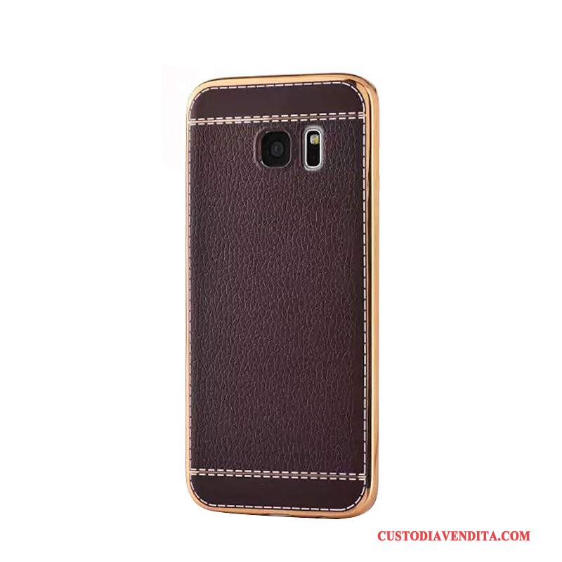 Custodia Samsung Galaxy S7 Edge Pelle Affari Placcatura, Cover Samsung Galaxy S7 Edge Protezione Tendenza Morbido