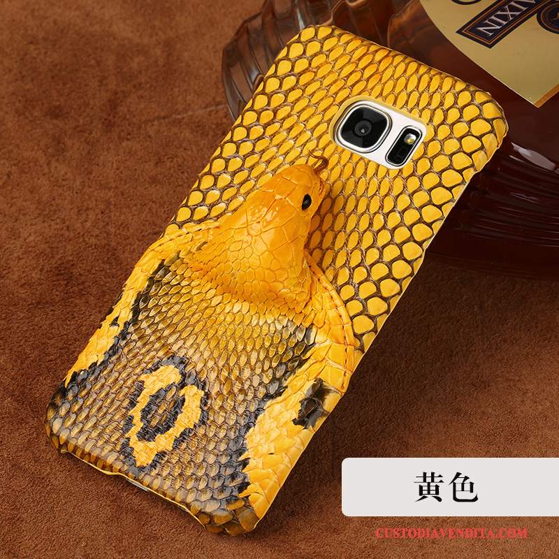 Custodia Samsung Galaxy S7 Edge Pelle Tendenza Anti-caduta, Cover Samsung Galaxy S7 Edge Telaio Grigio