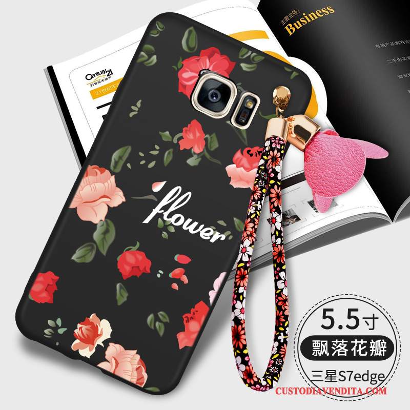 Custodia Samsung Galaxy S7 Edge Silicone Anti-cadutatelefono, Cover Samsung Galaxy S7 Edge Morbido Nero