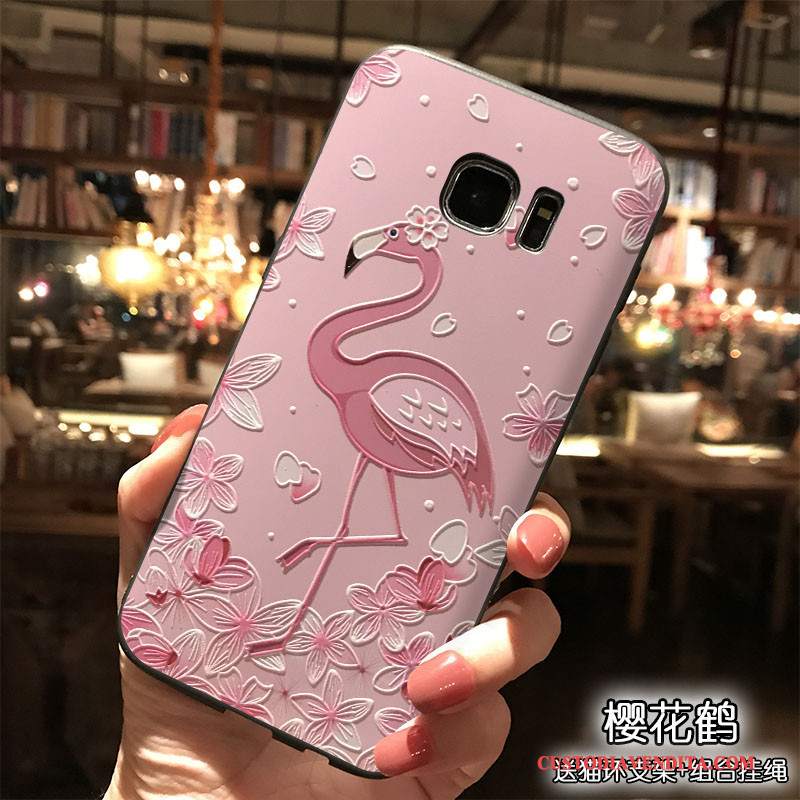 Custodia Samsung Galaxy S7 Edge Silicone Bello Rosa, Cover Samsung Galaxy S7 Edge Tutto Incluso Ornamenti Appesi