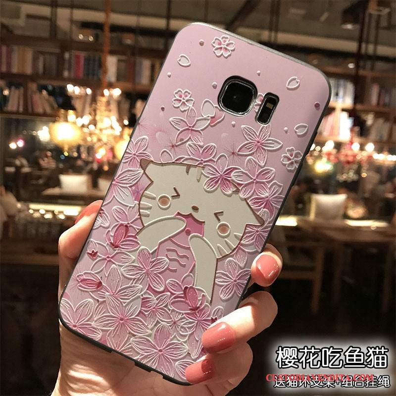 Custodia Samsung Galaxy S7 Edge Silicone Bello Rosa, Cover Samsung Galaxy S7 Edge Tutto Incluso Ornamenti Appesi