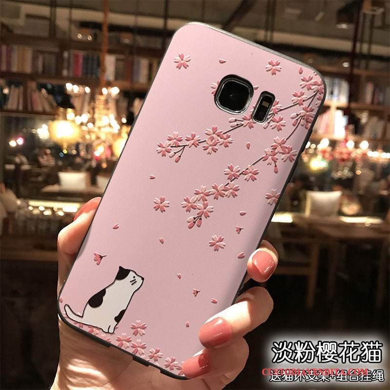 Custodia Samsung Galaxy S7 Edge Silicone Bello Rosa, Cover Samsung Galaxy S7 Edge Tutto Incluso Ornamenti Appesi