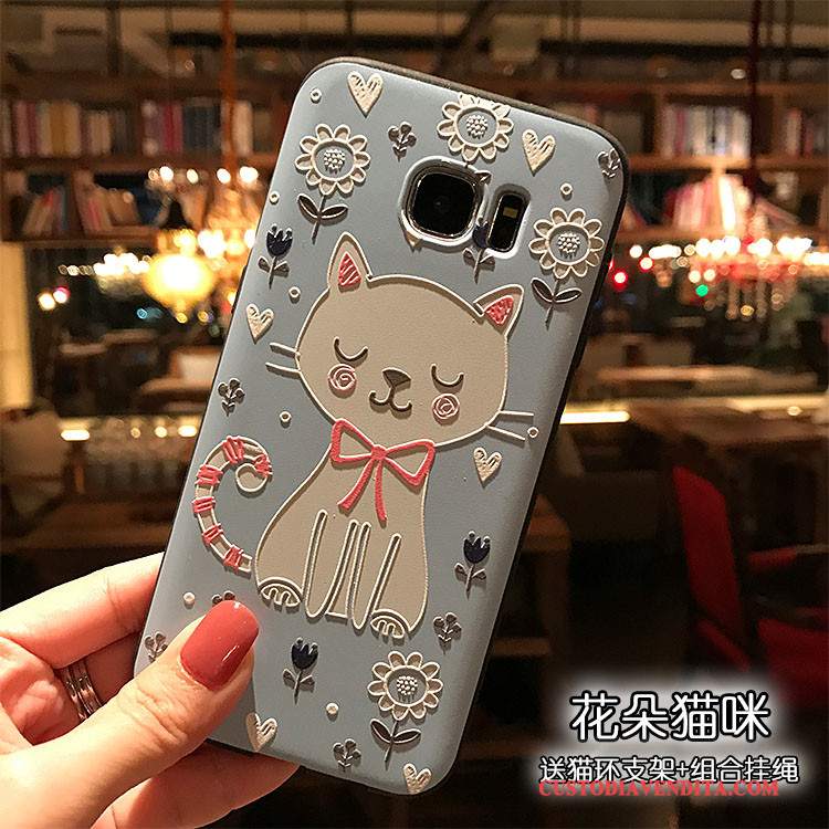 Custodia Samsung Galaxy S7 Goffratura Nerotelefono, Cover Samsung Galaxy S7 Protezione Tutto Incluso Cachi