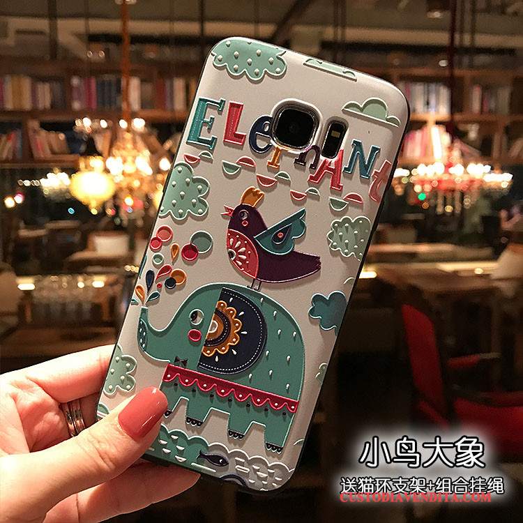 Custodia Samsung Galaxy S7 Goffratura Nerotelefono, Cover Samsung Galaxy S7 Protezione Tutto Incluso Cachi