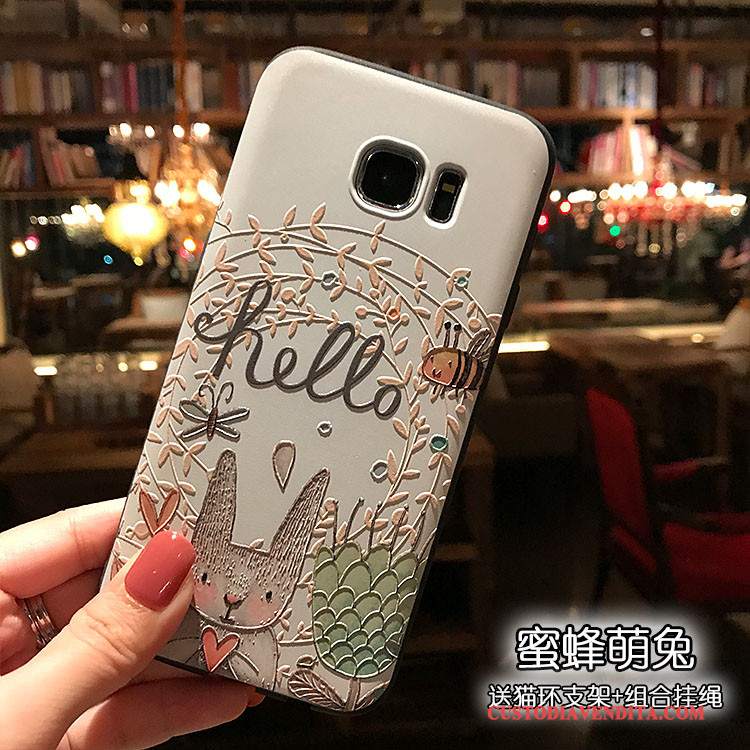 Custodia Samsung Galaxy S7 Goffratura Nerotelefono, Cover Samsung Galaxy S7 Protezione Tutto Incluso Cachi