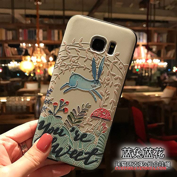 Custodia Samsung Galaxy S7 Goffratura Nerotelefono, Cover Samsung Galaxy S7 Protezione Tutto Incluso Cachi