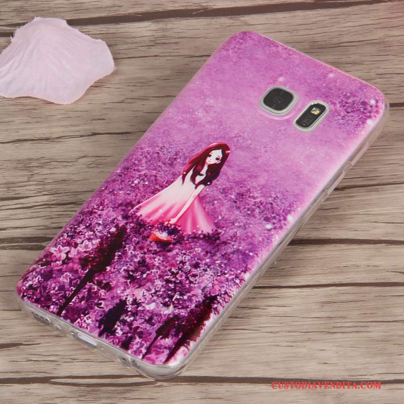 Custodia Samsung Galaxy S7 Protezione Morbido Anti-caduta, Cover Samsung Galaxy S7 Cartone Animato Telefono Porpora
