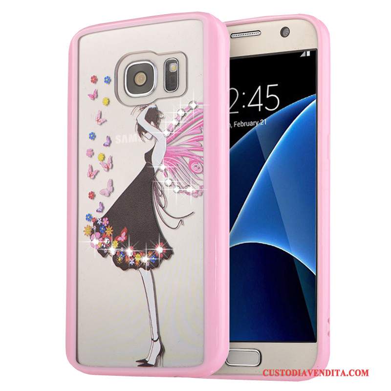 Custodia Samsung Galaxy S7 Protezione Rosa Morbido, Cover Samsung Galaxy S7 Colore Telefono