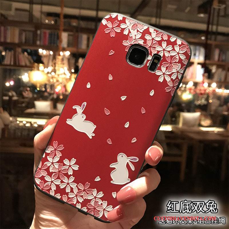 Custodia Samsung Galaxy S7 Silicone Tendenza Tutto Incluso, Cover Samsung Galaxy S7 Ornamenti Appesi Rosso