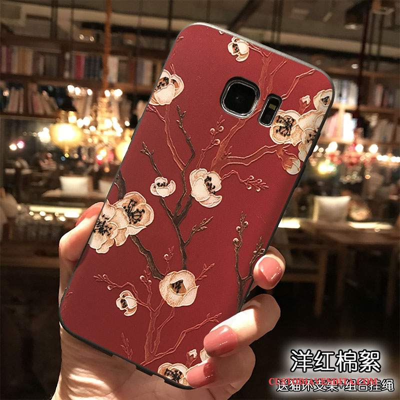 Custodia Samsung Galaxy S7 Silicone Tendenza Tutto Incluso, Cover Samsung Galaxy S7 Ornamenti Appesi Rosso