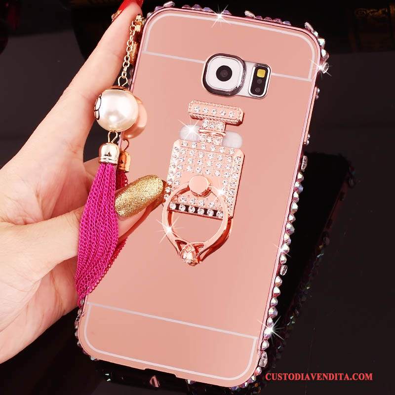 Custodia Samsung Galaxy S7 Strass Supporto Rosa, Cover Samsung Galaxy S7 Protezione Anti-caduta Telaio