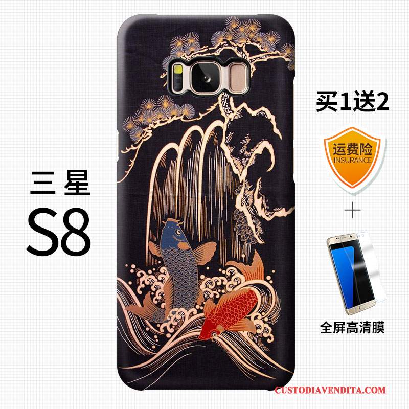 Custodia Samsung Galaxy S8+ Colore Telefono Macchiati, Cover Samsung Galaxy S8+ Creativo Gattino Ricchezza