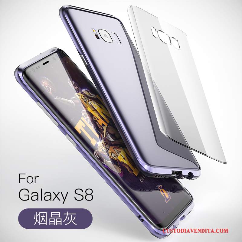 Custodia Samsung Galaxy S8 Creativo Anti-caduta Metallo, Cover Samsung Galaxy S8 Protezione Blu Telaio
