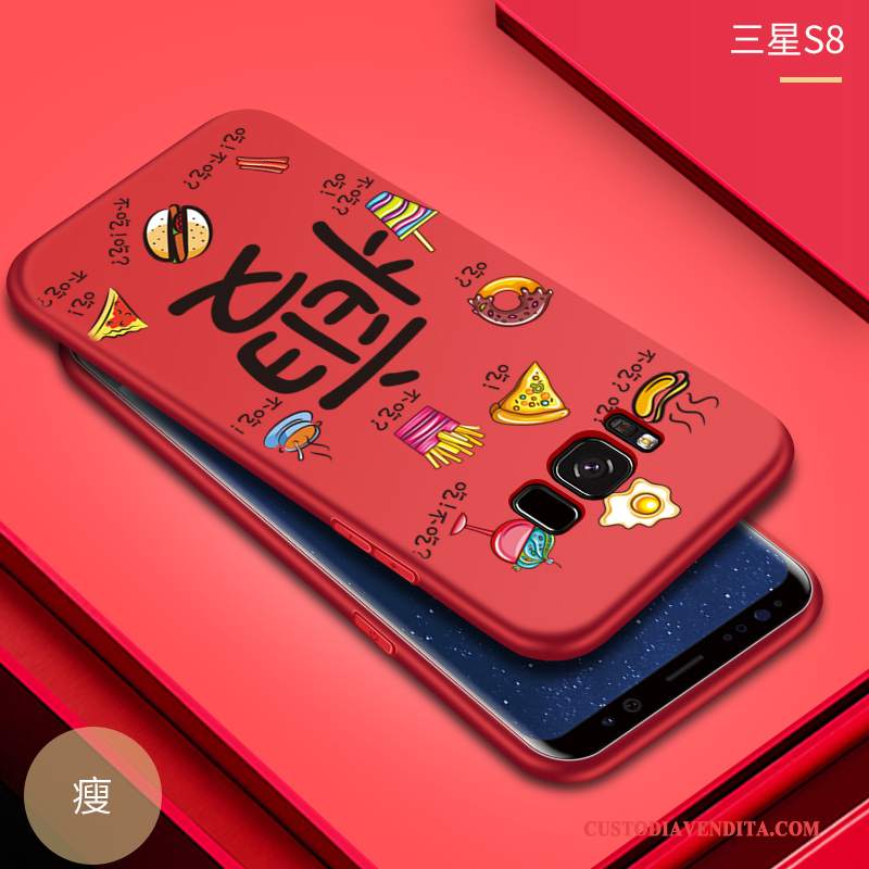 Custodia Samsung Galaxy S8 Creativo Anti-cadutatelefono, Cover Samsung Galaxy S8 Silicone Morbido Rosso