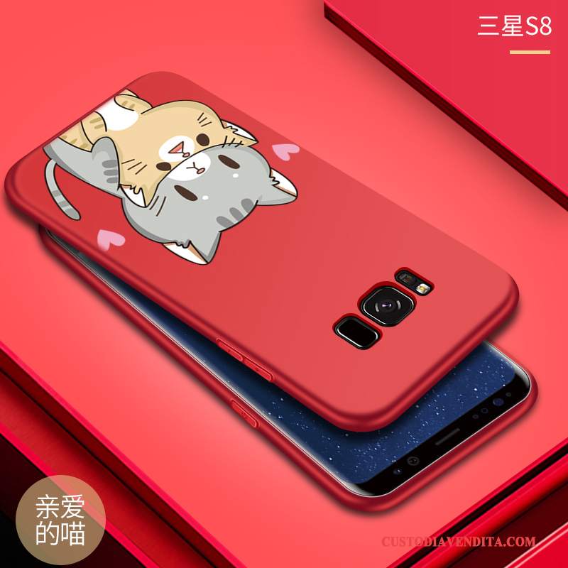 Custodia Samsung Galaxy S8 Creativo Anti-cadutatelefono, Cover Samsung Galaxy S8 Silicone Morbido Rosso