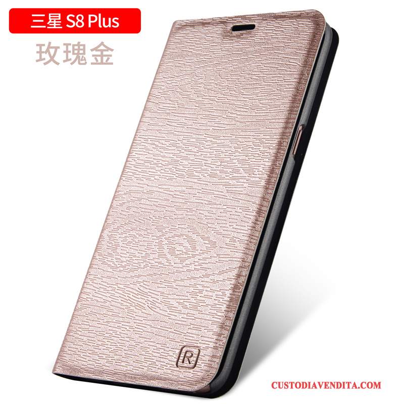Custodia Samsung Galaxy S8+ Folio Anti-caduta Oro, Cover Samsung Galaxy S8+ Pelle Tutto Inclusotelefono
