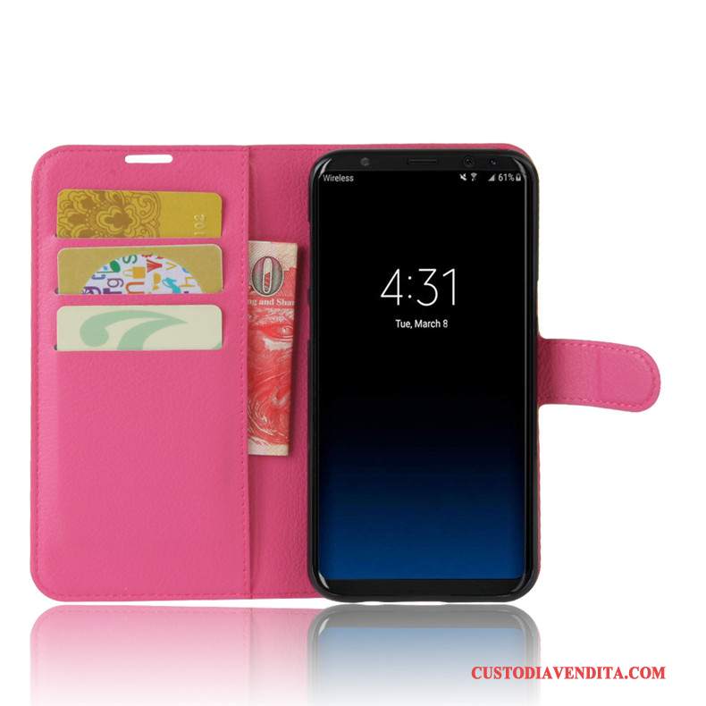Custodia Samsung Galaxy S8 Pelle Supportotelefono, Cover Samsung Galaxy S8 Protezione Nero Carta