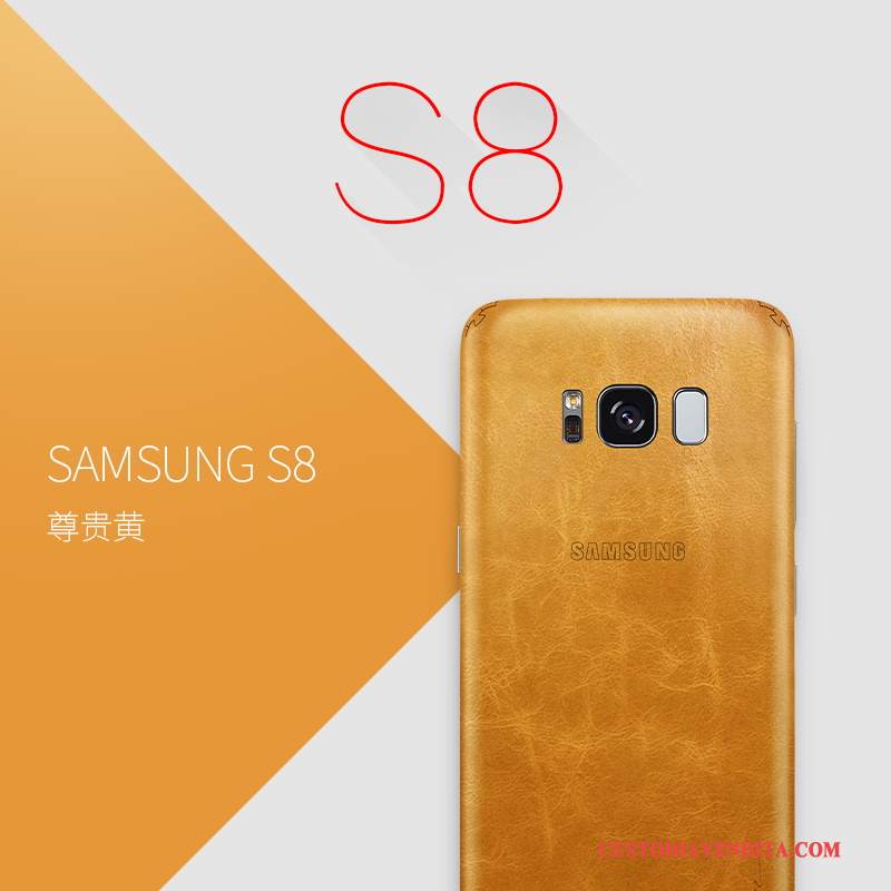 Custodia Samsung Galaxy S8+ Protezione Arancionetelefono, Cover Samsung Galaxy S8+ Pelle Giallo Sottile