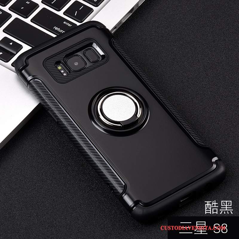Custodia Samsung Galaxy S8 Protezione Telefono Ring, Cover Samsung Galaxy S8 Magnetico Nero