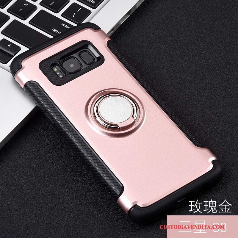 Custodia Samsung Galaxy S8 Protezione Telefono Ring, Cover Samsung Galaxy S8 Magnetico Nero