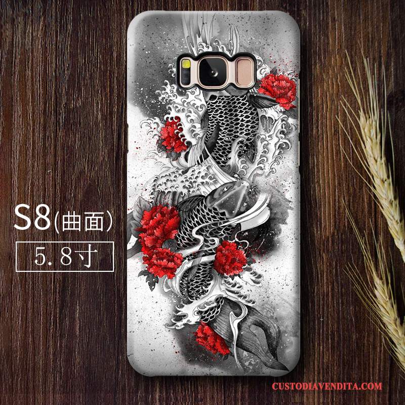 Custodia Samsung Galaxy S8 Protezione Telefono Rosso, Cover Samsung Galaxy S8 Macchiati Grigio