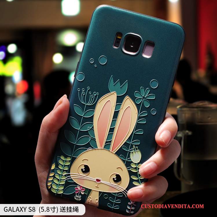 Custodia Samsung Galaxy S8 Protezione Tutto Incluso Ornamenti Appesi, Cover Samsung Galaxy S8 Creativo Verde Chiaro